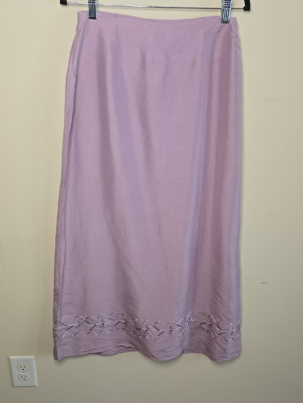 Vintage Lavender Silk Maxi Slip Skirt Romantic Minimalist Y2K Fairycore‎ - Picture 2 of 9